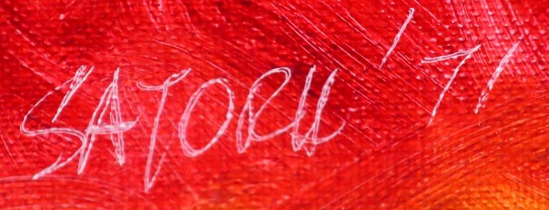 Signatures of American artist Satoru Abe from 1971