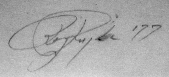 Signature of Roy W. Ragle from 1977