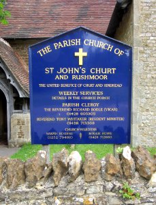 St John the Evangelist's Church, Old Kiln Lane, Churt (June 2015) (Noticeboard)