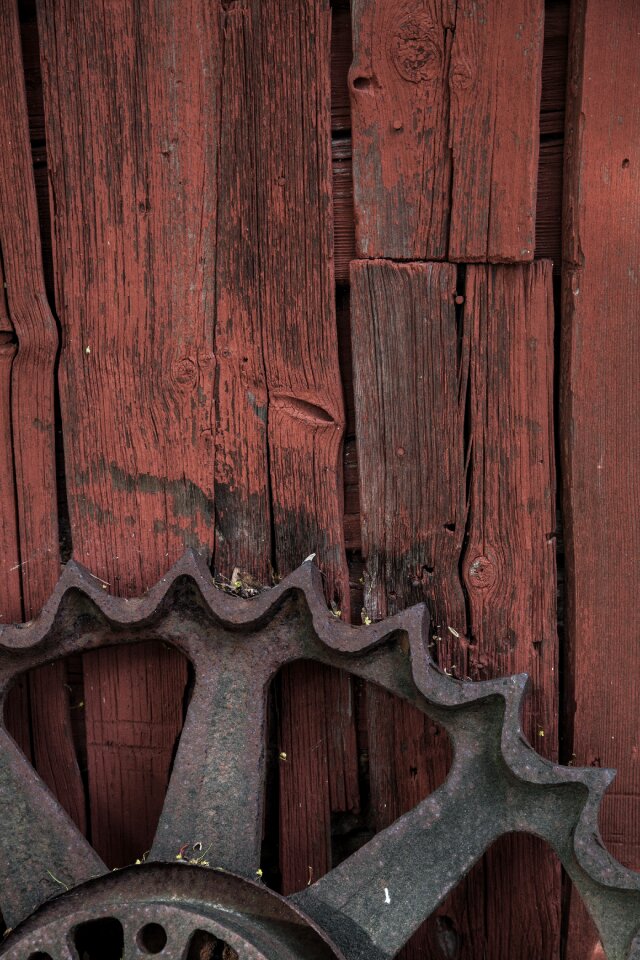 Wooden shed barn red