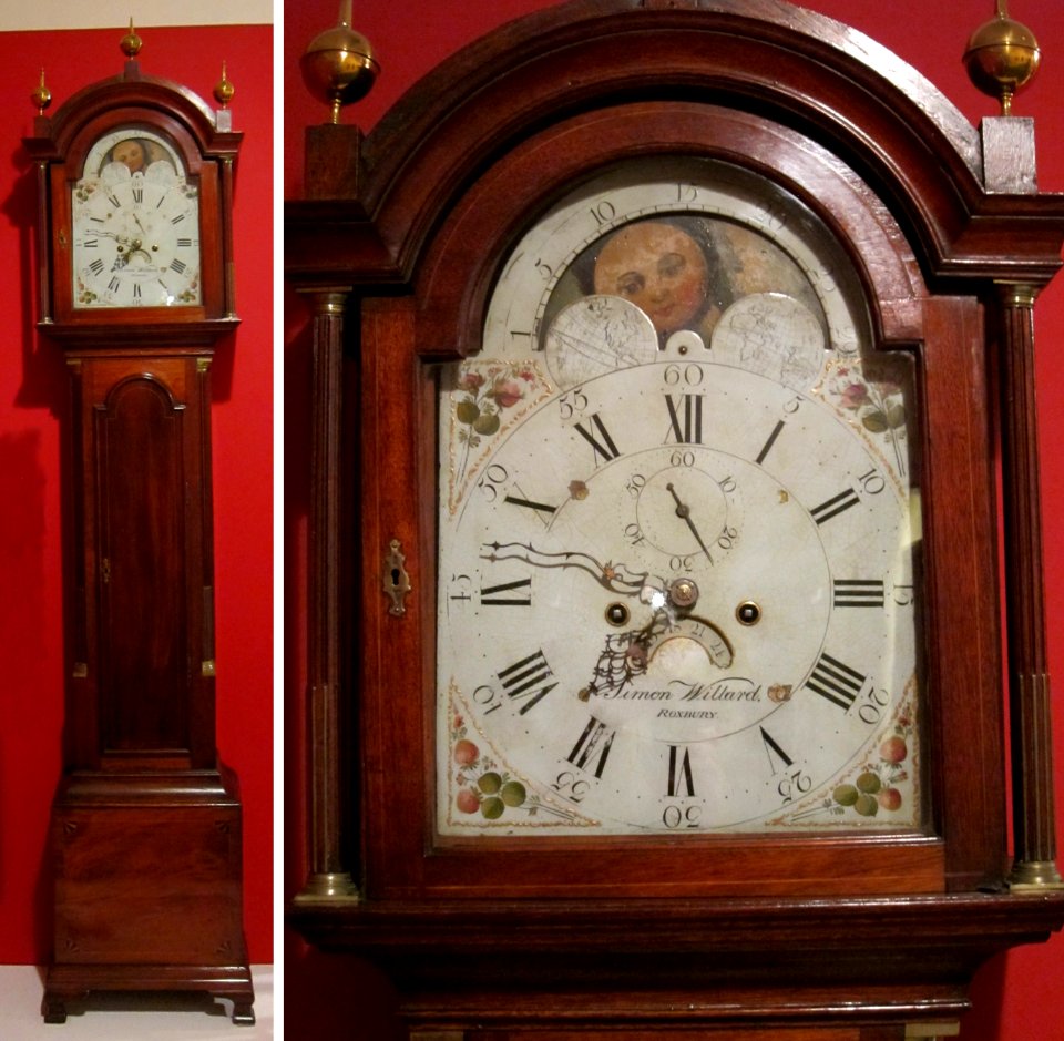 Simon Willard, tall clock with moon phase mechanism, c. 1795, HAA