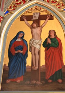 St Lorenzen im Gitschtal - Pfarrkirche - Seitenaltar - Kreuzigung