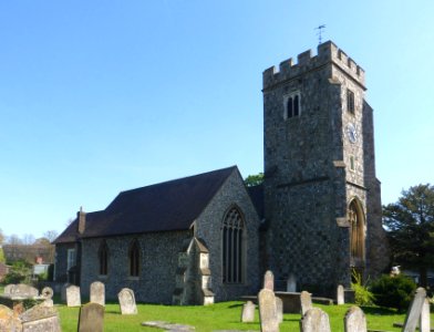 St John the Evangelist's Church, Stoke Road, Guildford (April 2014, from North-Northwest) (2)
