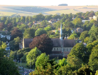 St John the Evangelist's Church, Preston Park seen from Highcroft Villas, Prestonville, Brighton (August 2016) (1)