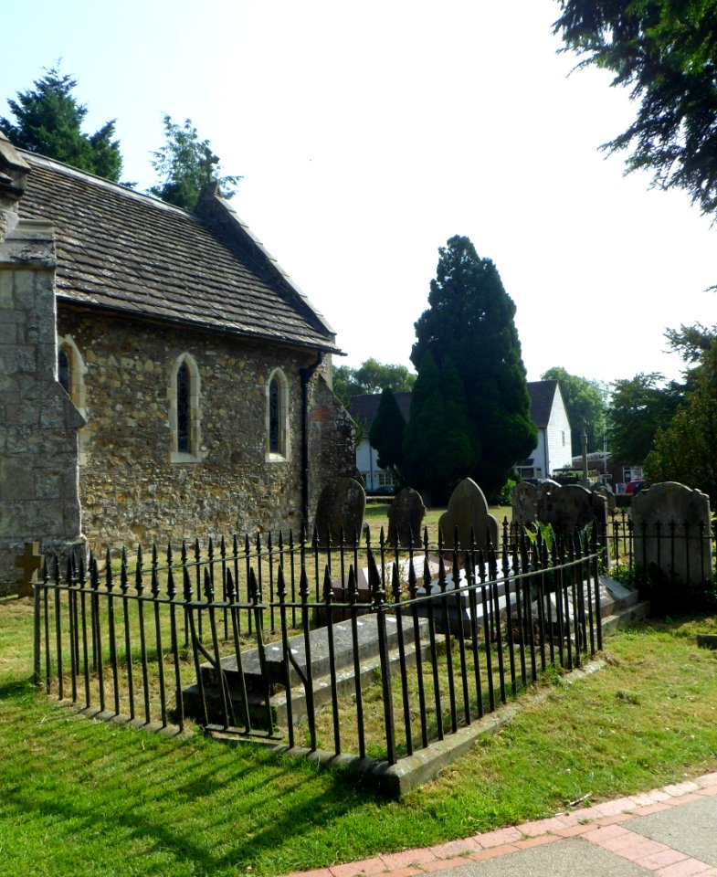 St John the Baptist's Church, The Street, Capel (July 2013) (Gravestone) (2)