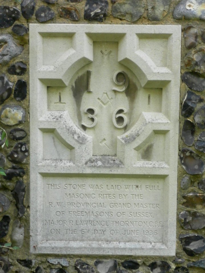 St Leonard's Church, New Church Road, Aldrington (NHLE Code 1298645) (September 2012) (Masonic Stone)