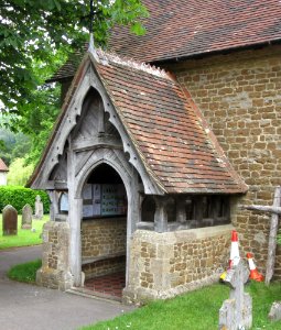 St John the Evangelist's Church, Old Kiln Lane, Churt (June 2015) (Porch)