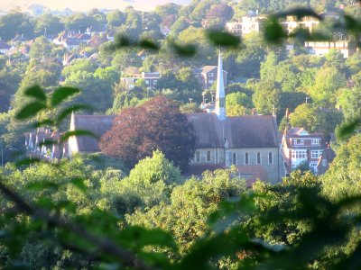 St John the Evangelist's Church, Preston Park seen from Highcroft Villas, Prestonville, Brighton (August 2016) (3) photo