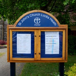 St John the Baptist's Church, Church Road, Locks Heath (May 2019) (Signboard)