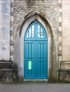 St John the Baptist's Church, Drake Road, Newport, Isle of Wight (May 2016) (Doorway) photo