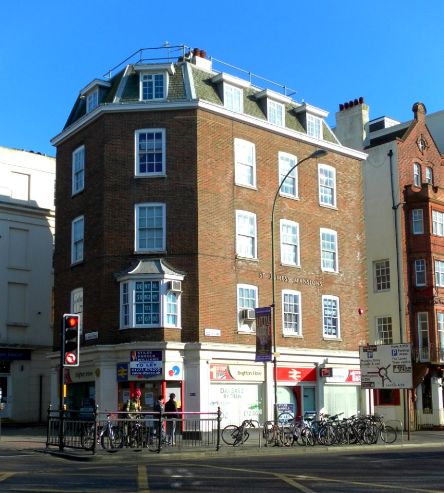 St James's Mansions, Old Steine-St James's Street junction, Brighton (March 2013)