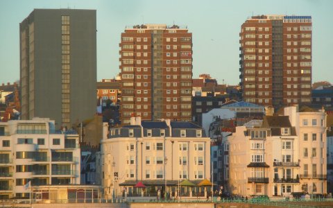 St James's House, Tyson Place and St John's Mount, Brighton (December 2016, seen from Palace Pier)