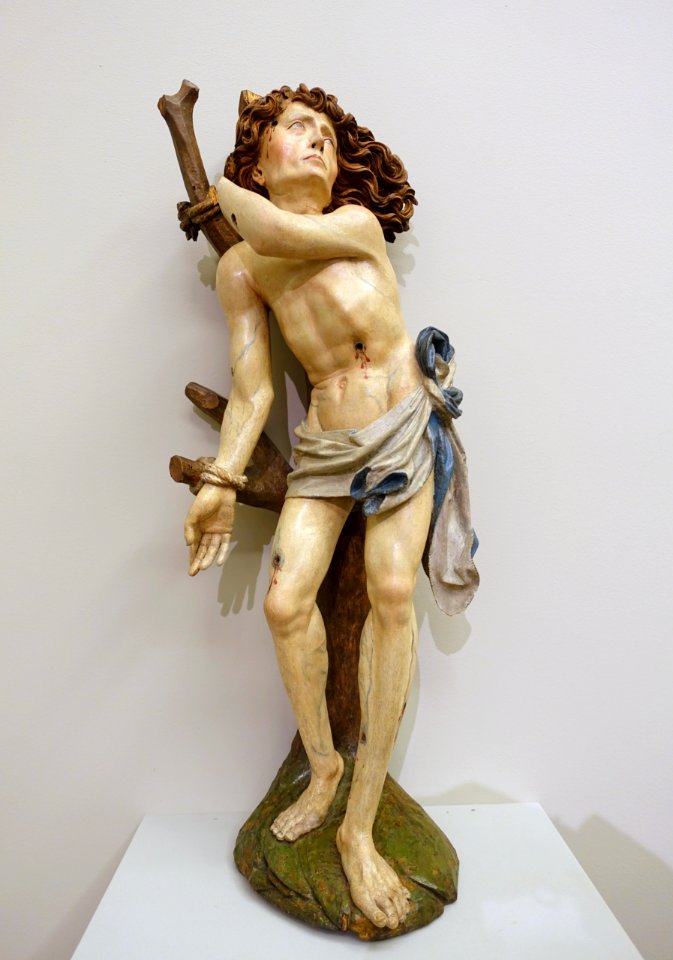 St. Sebastian, by the Meister der Biberacher Sippe, probably from Biberach, c. 1515, linden wood - Bode-Museum - DSC03259