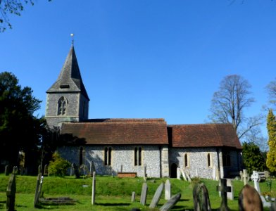 St John the Evangelist's Church, Epsom Road, Merrow (April 2014, from South) (1)