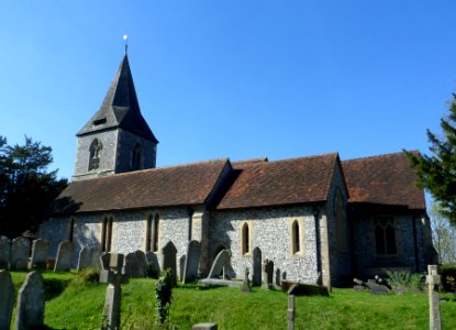 St John the Evangelist's Church, Epsom Road, Merrow (April 2014, from South-Southeast) (2)