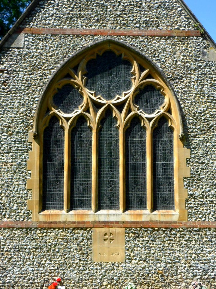 St John the Evangelist's Church, Inholms Lane, North Holmwood (NHLE Code 1228416) (July 2013) (Window)