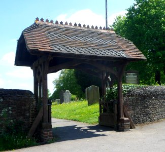 St Lawrence's Church, Manor Fields, Seale (May 2014) (Lychgate)