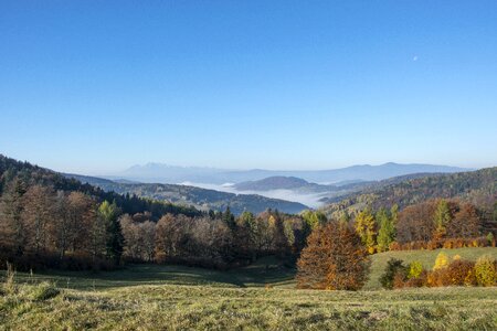 Beskids blue sky mountain landscape