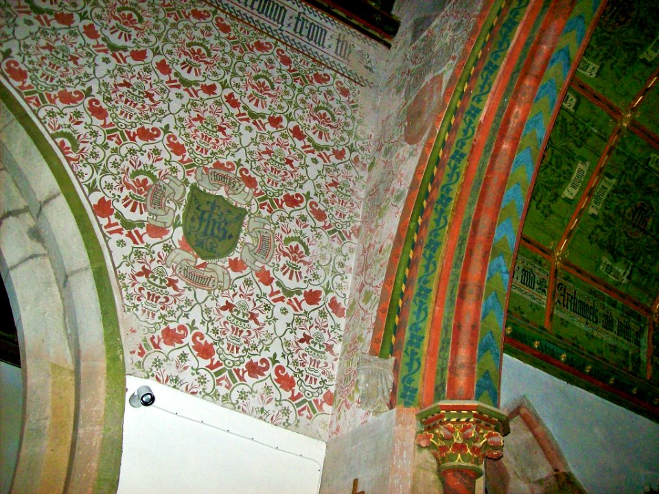 St James Kinnersley, stencilwork by G F Bodley