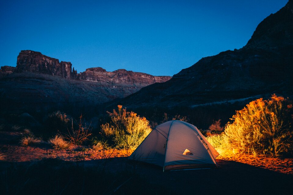 Campsite outdoors alone