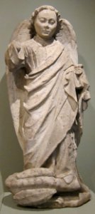 St. Michael and the Dragon, limestone sculpture from France, HAA