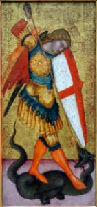 St. Michael and the Dragon, Sienese school of the 14th century, tempera on panel - National Museum of Western Art, Tokyo - DSC08074