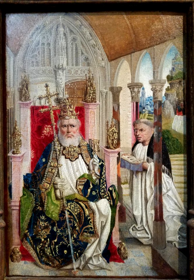 St. Peter Enthroned, France, c. 1475-1500, oil on panel - Hyde Collection - Glens Falls, NY - 20180224 122806