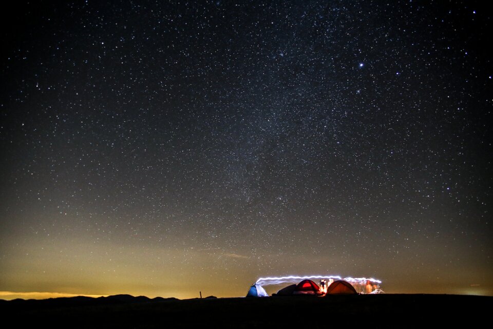 Adventure tents night sky photo