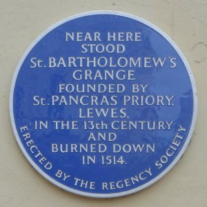 St Bartholomew's Grange Plaque at Bartholomews, The Lanes, Brighton (July 2014)