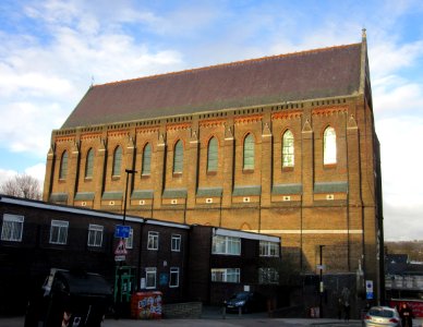 St Bartholomew's Church, Ann Street, Brighton (NHLE Code 1379913) (March 2016, seen from Ann Street)