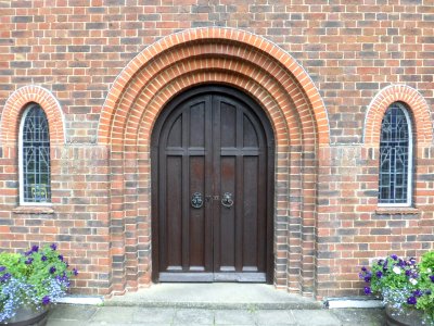 St Andrew's Church, Hillside, Moulsecoomb (August 2013) (Door)