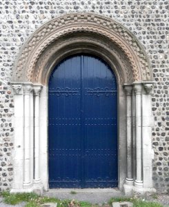 St Andrew's Church, Church Road, Hove (NHLE Code 1205303) (September 2011) (Doorway)