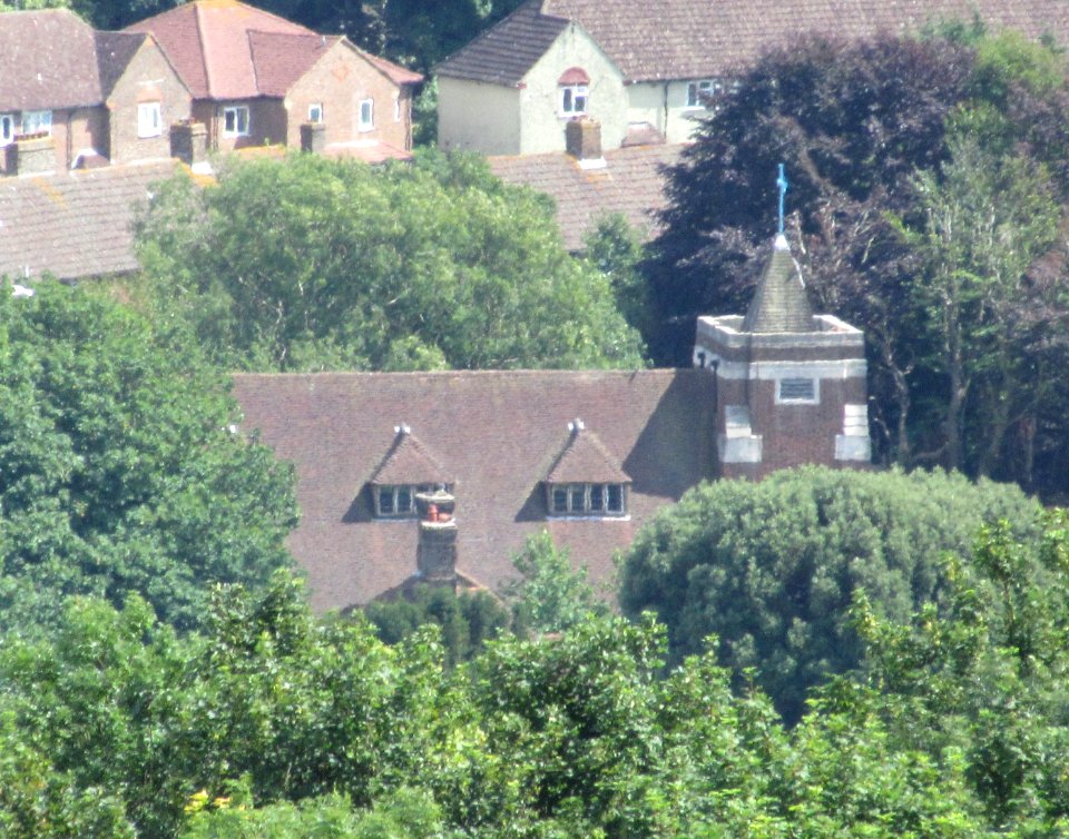 St Andrew's Church, Moulsecoomb (seen from Hollingbury Hill) (July 2015)