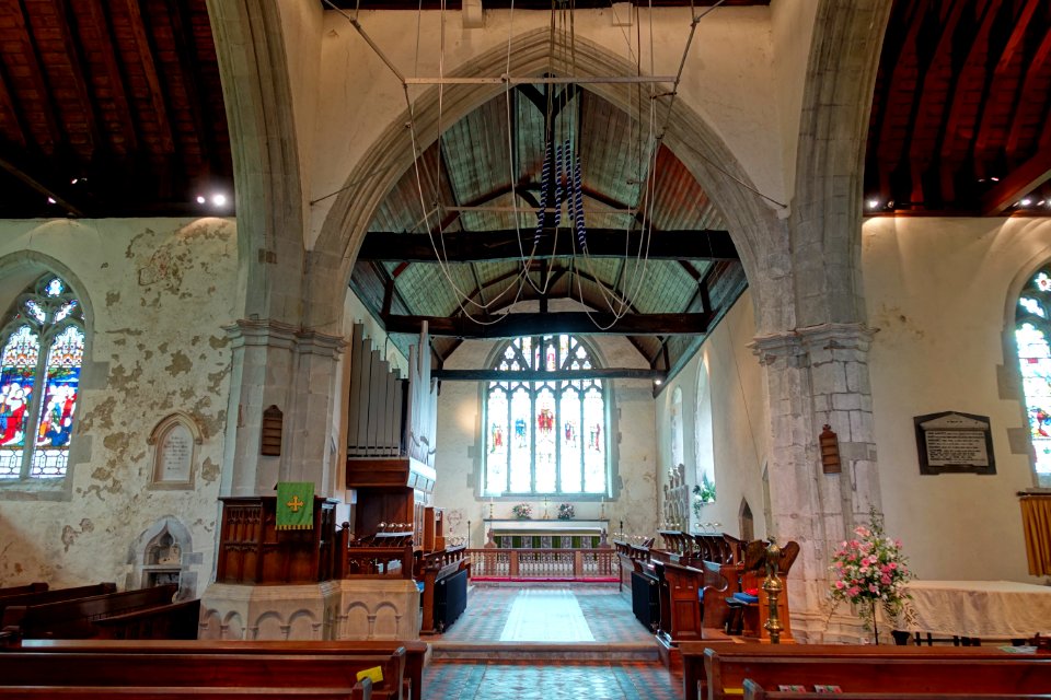 St Andrew's Church, interior view - Alfriston, East Sussex, England - DSC05151