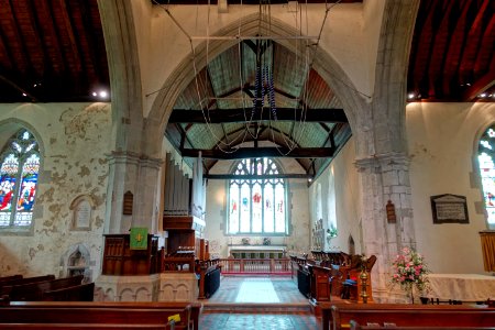 St Andrew's Church, interior view - Alfriston, East Sussex, England - DSC05151