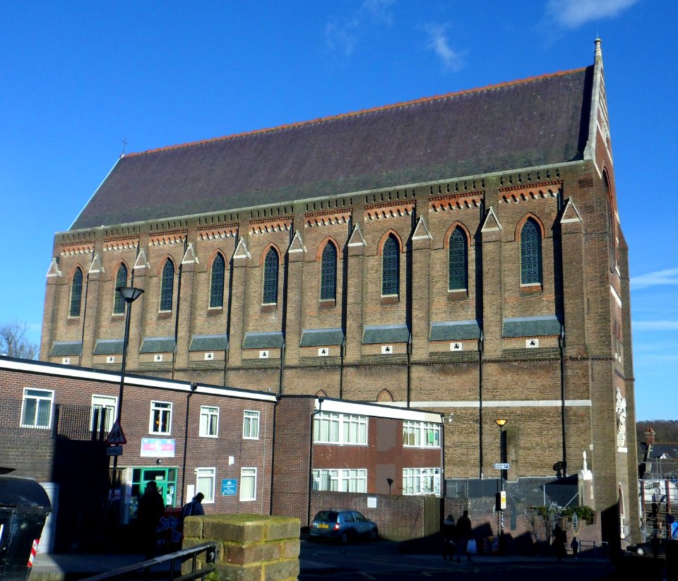 St Bartholomew's Church, Ann Street, Brighton (NHLE Code 1379913) (January 2014, seen from Ann Street)