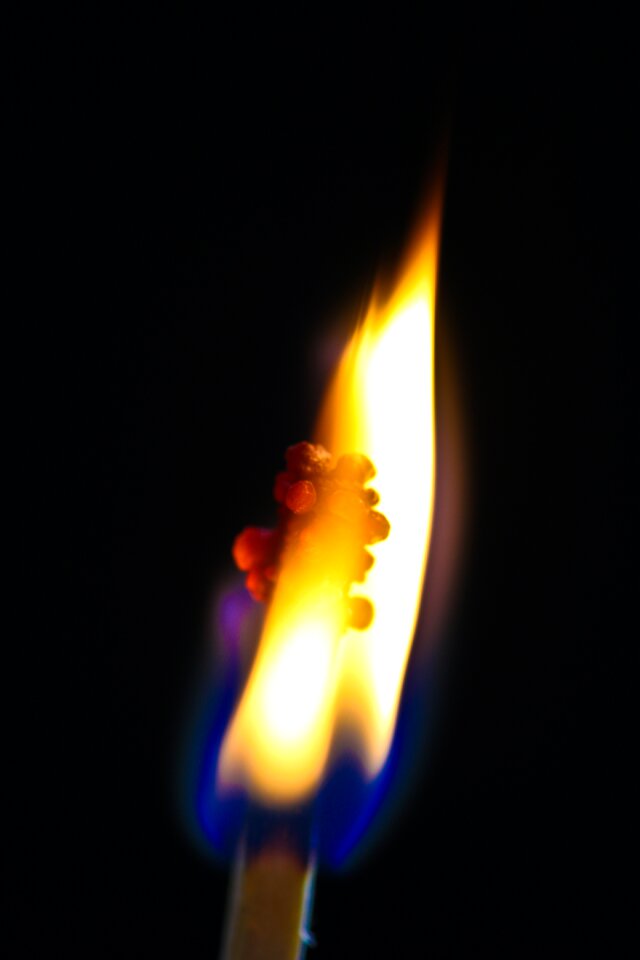 Candles burn flames