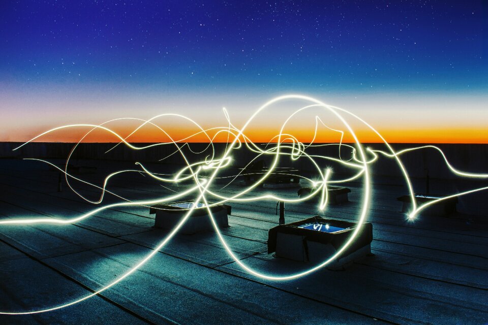 Illuminated evening stars