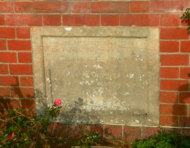St Agnes Church, Whitley Road, Eastbourne (October 2012) (Foundation Stone)