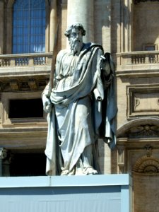 St. Paul's statue in front of the St. Peter's basilica