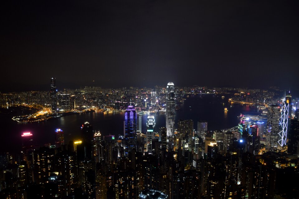 Landscape night victoria peak