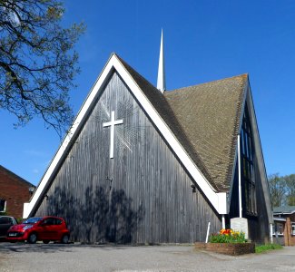 St Alban's Church, Wood Street Village, Guildford (April 2014, from South-Southeast) (2)