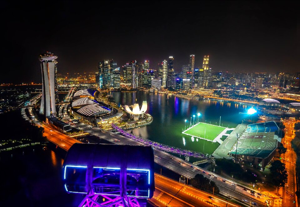 Long exposure marina bay sands architecture