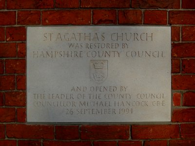 St Agatha's Church, Marketway, Portsmouth (November 2017) (Datestone)