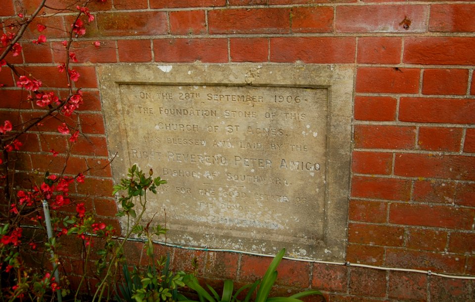 St Agnes Church, Whitley Road, Eastbourne (February 2019) (Foundation Stone)