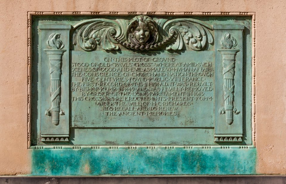 St Paul's cross plaque, London, England, GB, IMG 5121 edit