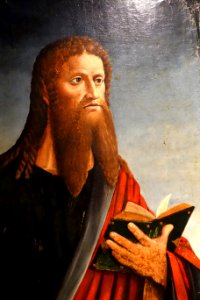 St Paul and St Peter by Giovanni Barbagelata, 1502-1503, view 2, oil on wood - Museo Diocesano (Genoa) - DSC01427