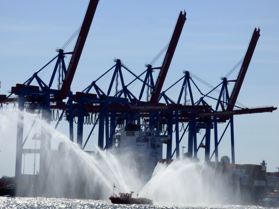 Shipyard harbour cranes container