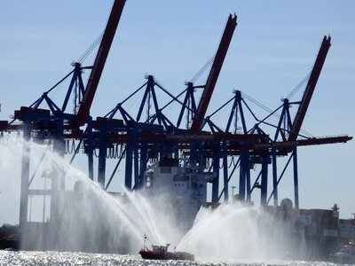 Shipyard harbour cranes container