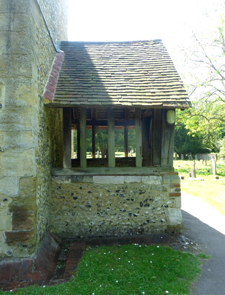 St Mary's Church, Epsom Road, West Horsley (May 2014) (Porch)